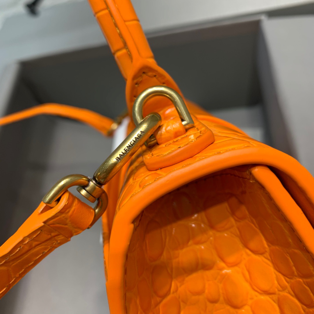 Balenciaga Hourglass XS Handbag In Orange. For Women. Women-s Bags 7.4in/19cm - Soul Replicas