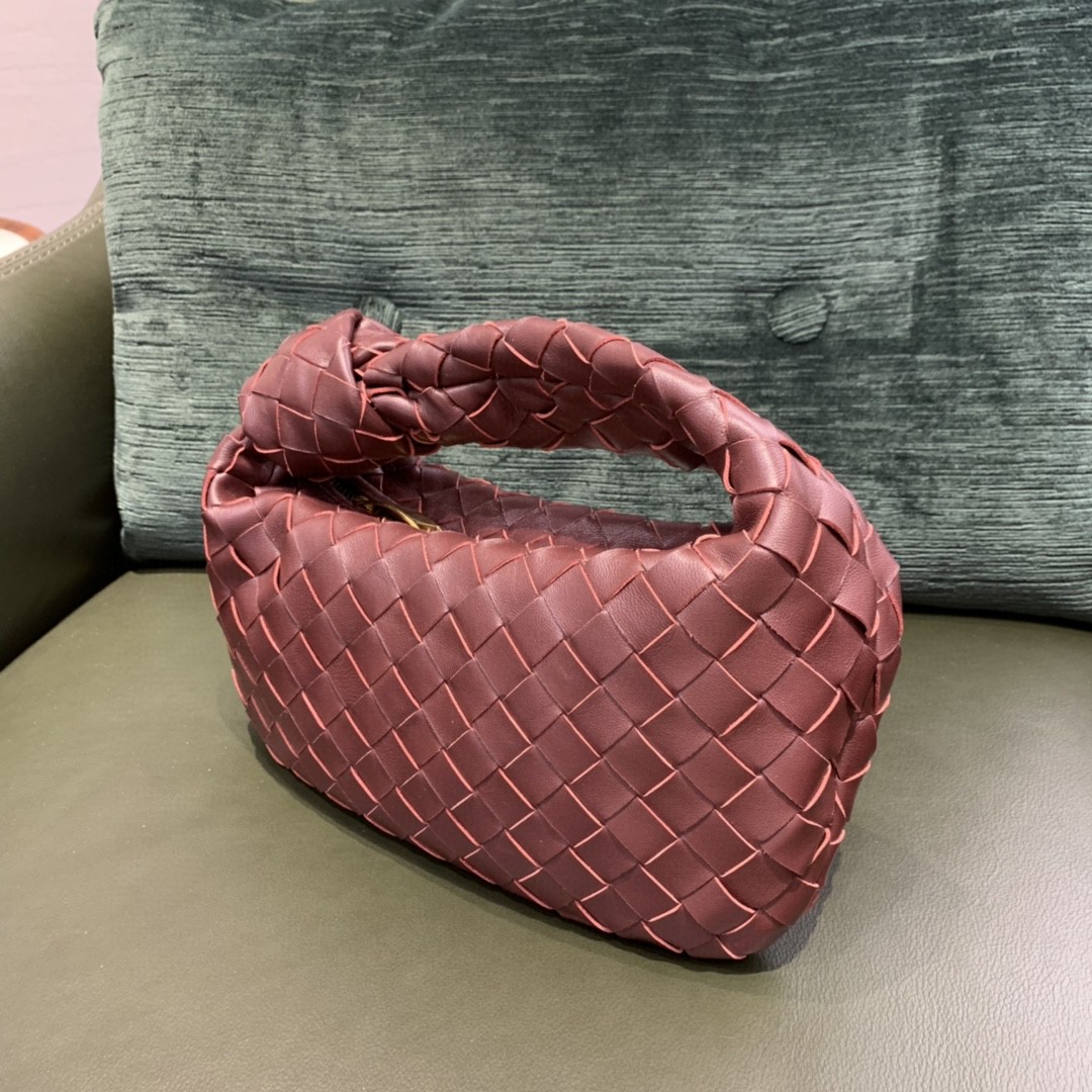Bottega Veneta Mini Jodie Bag For Women 11in/28cm In Dark Red - Soul Replicas