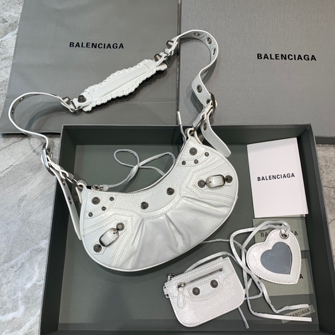 Balenciaga Le Cagole XS Shoulder Bag In Light White. For Women. Women-s Bags 10.2in/26cm 6713091VG9Y9104 - Soul Replicas
