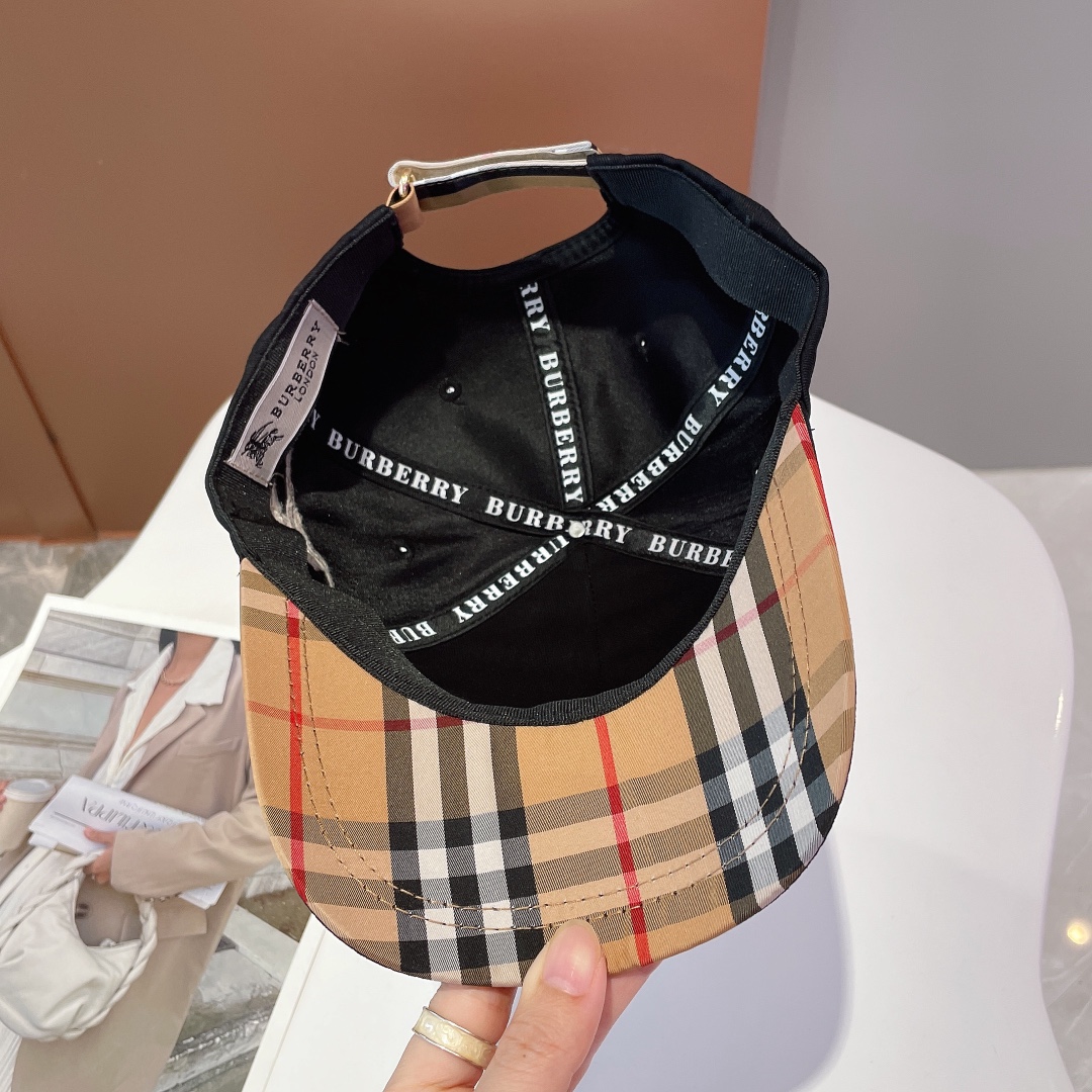 Burberry Monogram Motif Icon Stripe Cotton Baseball Cap Black - Soul Replicas