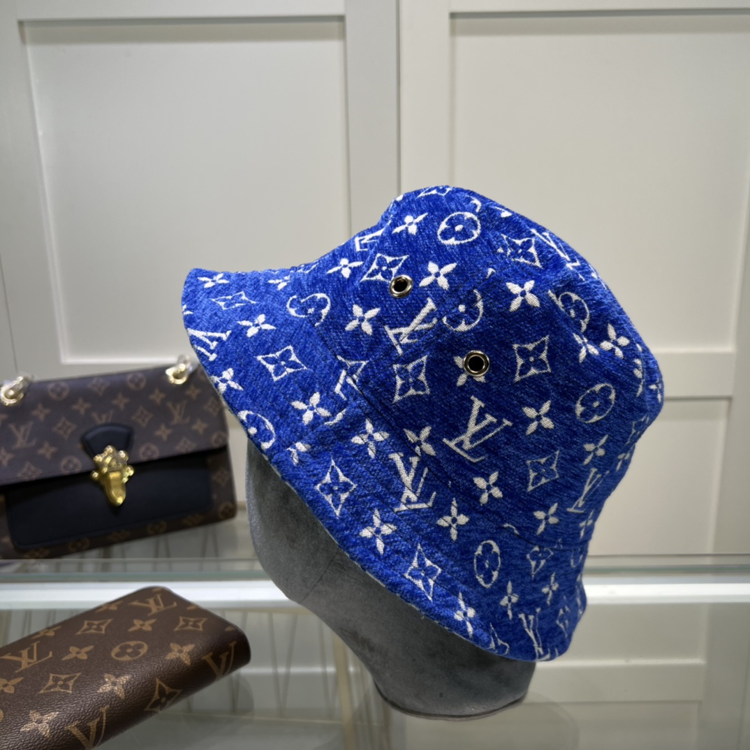 Louis Vuitton Match Bucket Hat Blue LV Cap - Soul Replicas