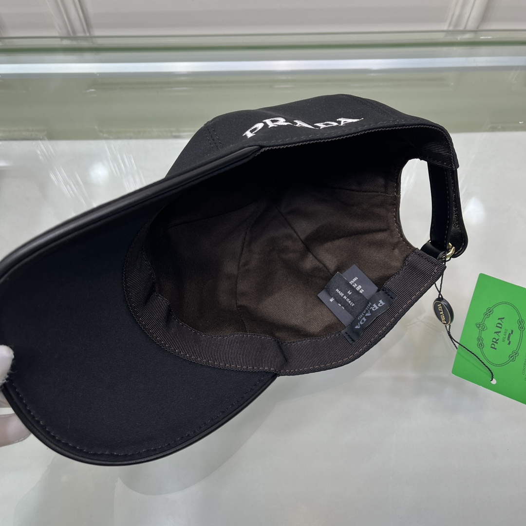 Prada Drill Baseball Cap Black Prada Cap - Soul Replicas