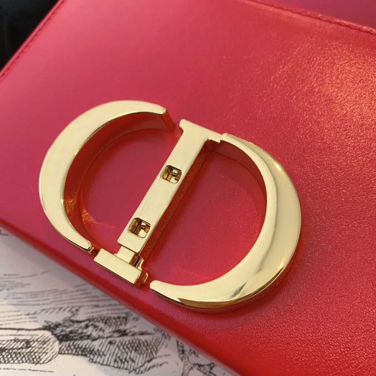 Christian Dior Mini 30 Montaigne Bag Gold Toned Hardware Red For Women 18cm/7in CD - Soul Replicas