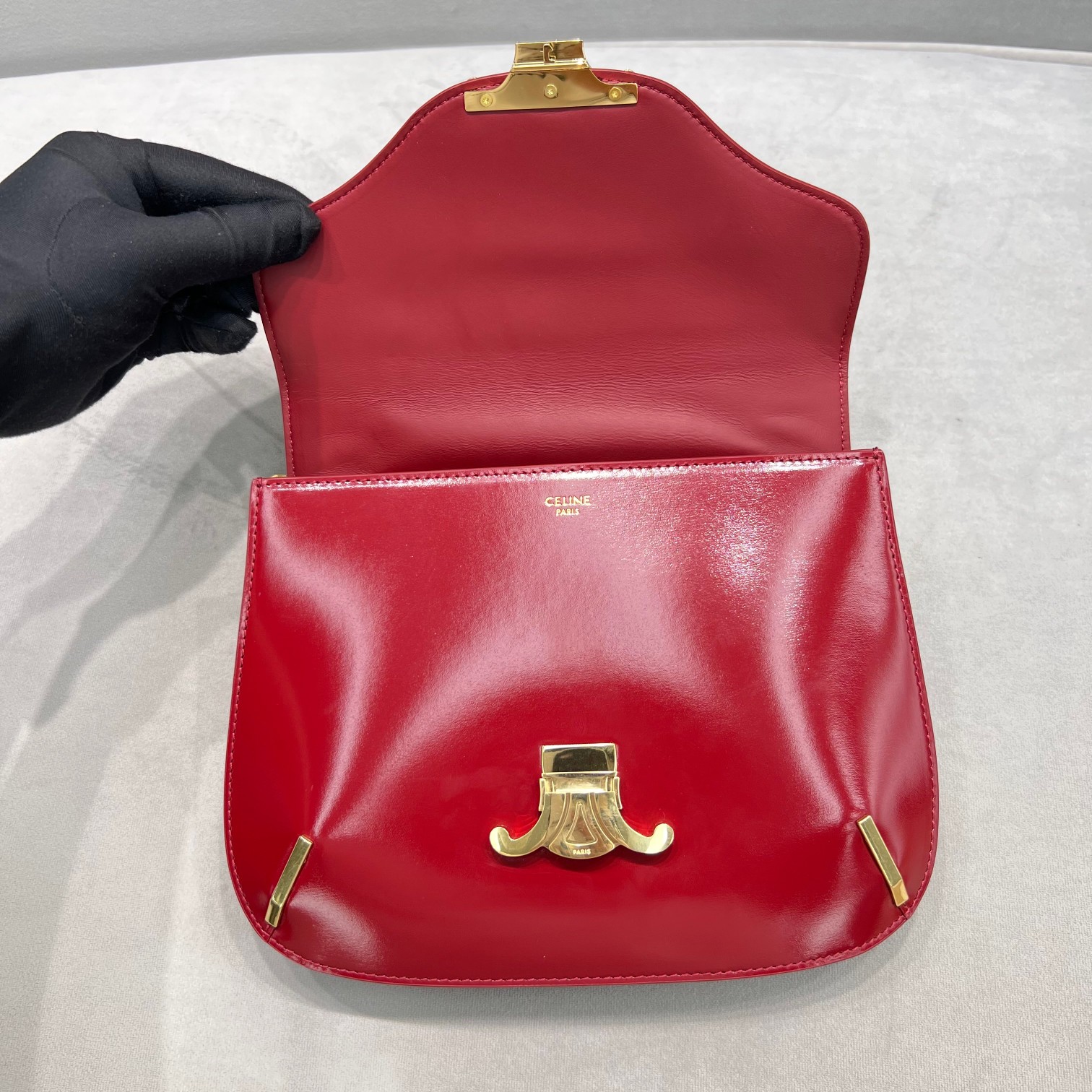 Celine Chain Besace Triomphe Carmin For Women 10in/24.5cm 199273BF4.27CA - Soul Replicas