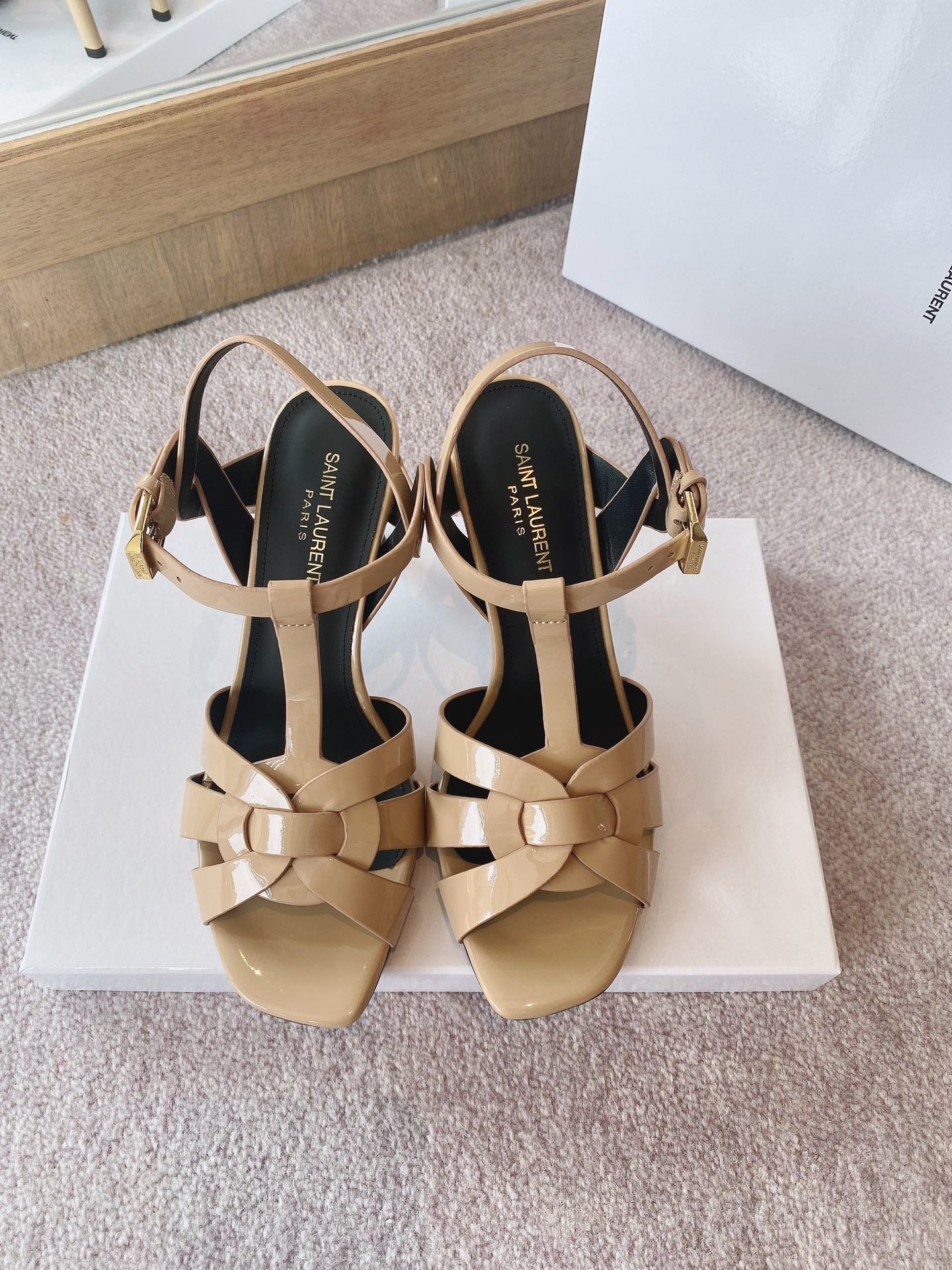 Yves Saint Laurent Women's Tribute Sandals Beige For Women YSL - Soul Replicas