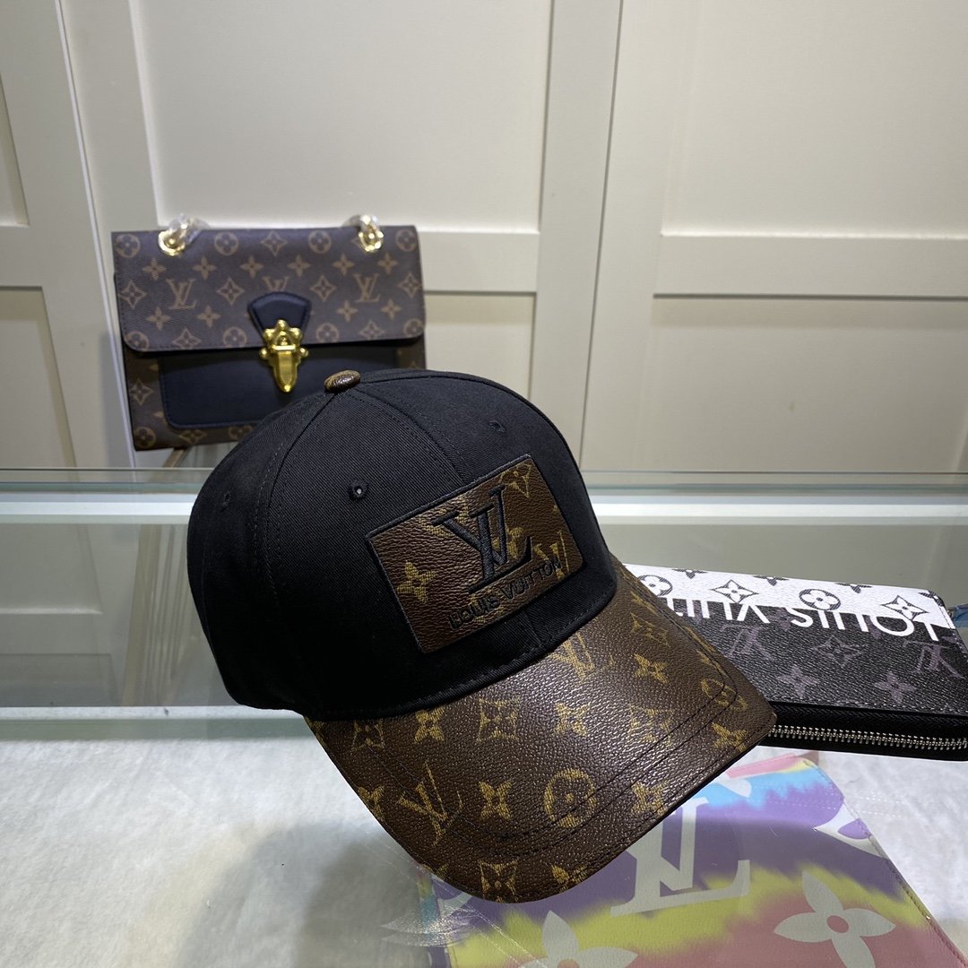 Louis Vuitton Embroidered Logo Baseball Cap Black LV Cap - Soul Replicas