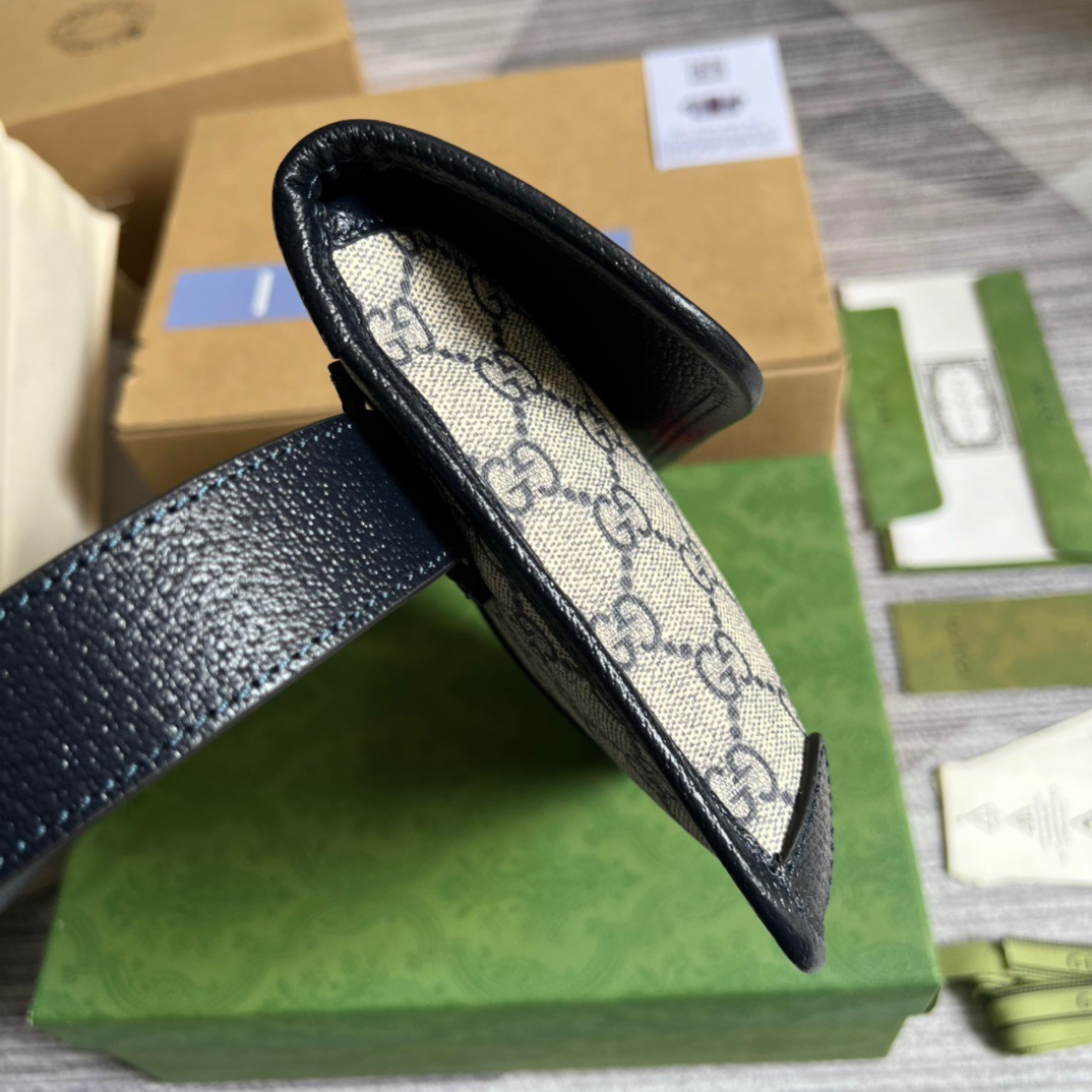 Gucci Ophidia Belt Bag Beige And Blue Gucci Supreme Canvas For Men  8.7in/22cm Gucci 674081 96IWN 4076 - Soul Replicas
