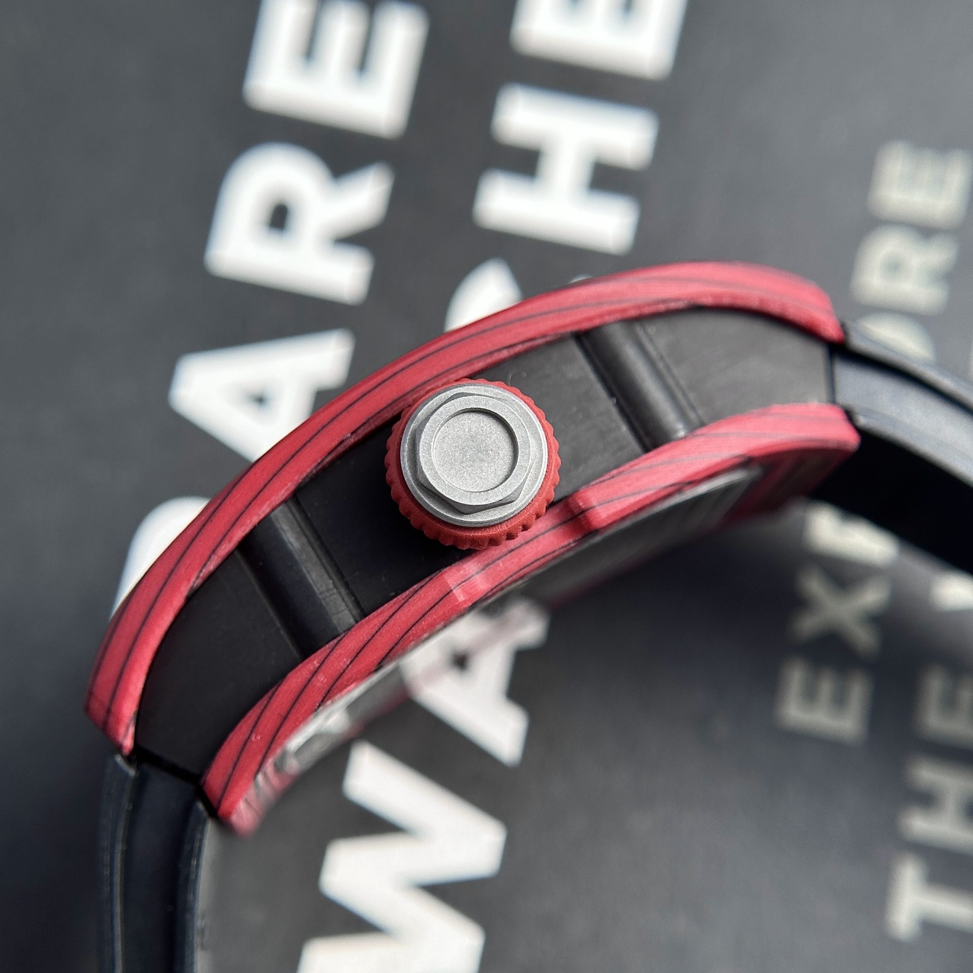 Richard Mille Replica Watches RM07-01 Red Carbon Rubber Strap 32x46mm - Soul Replicas