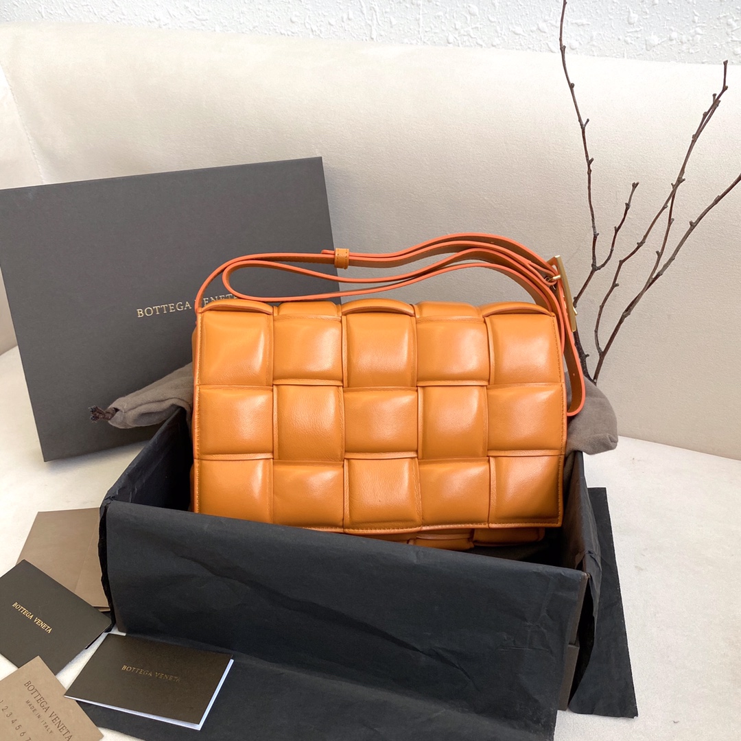 Bottega Veneta Padded Cassette Bag For Women 10.2in/26cm In Orange - Soul Replicas