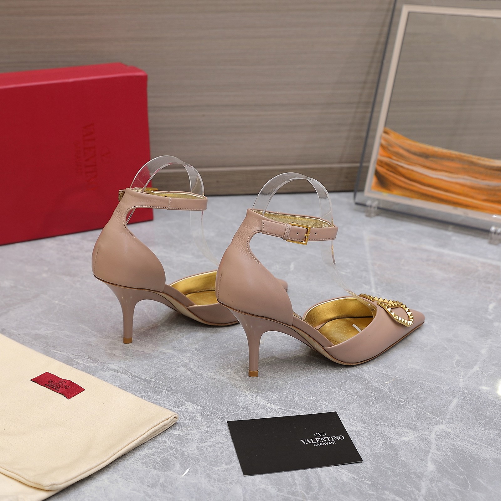 Valentino Garavani Rockstud Alcove Pumps Light Pink For Women - Soul Replicas