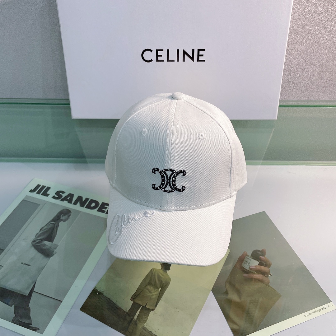 Celine Baseball Cap In Cotton White - Soul Replicas