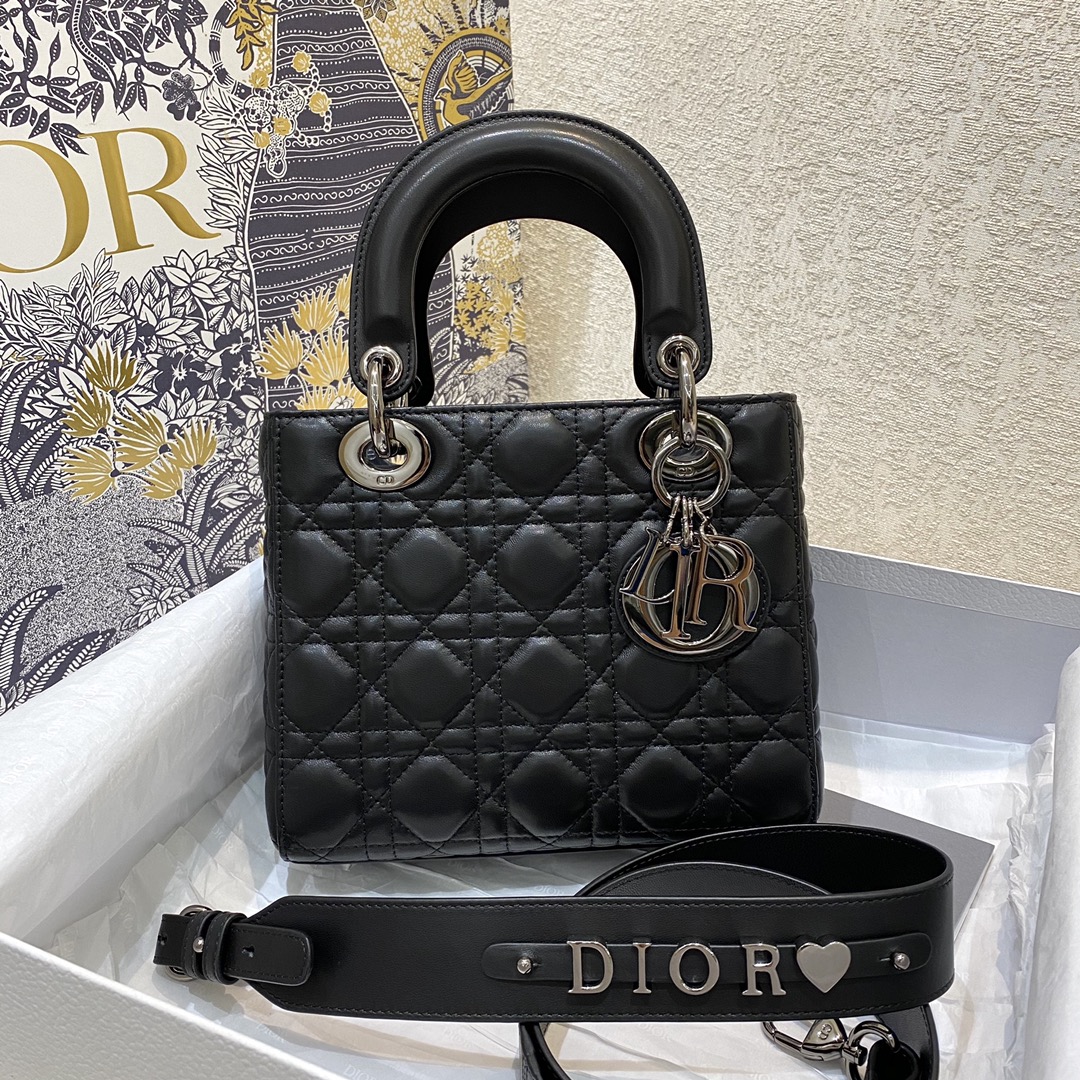 Christian Dior Small Lady Dior Bag Silver Hardware. Black. For Women Women's Handbags. Crossbody Bags. 20cm CD - Soul Replicas