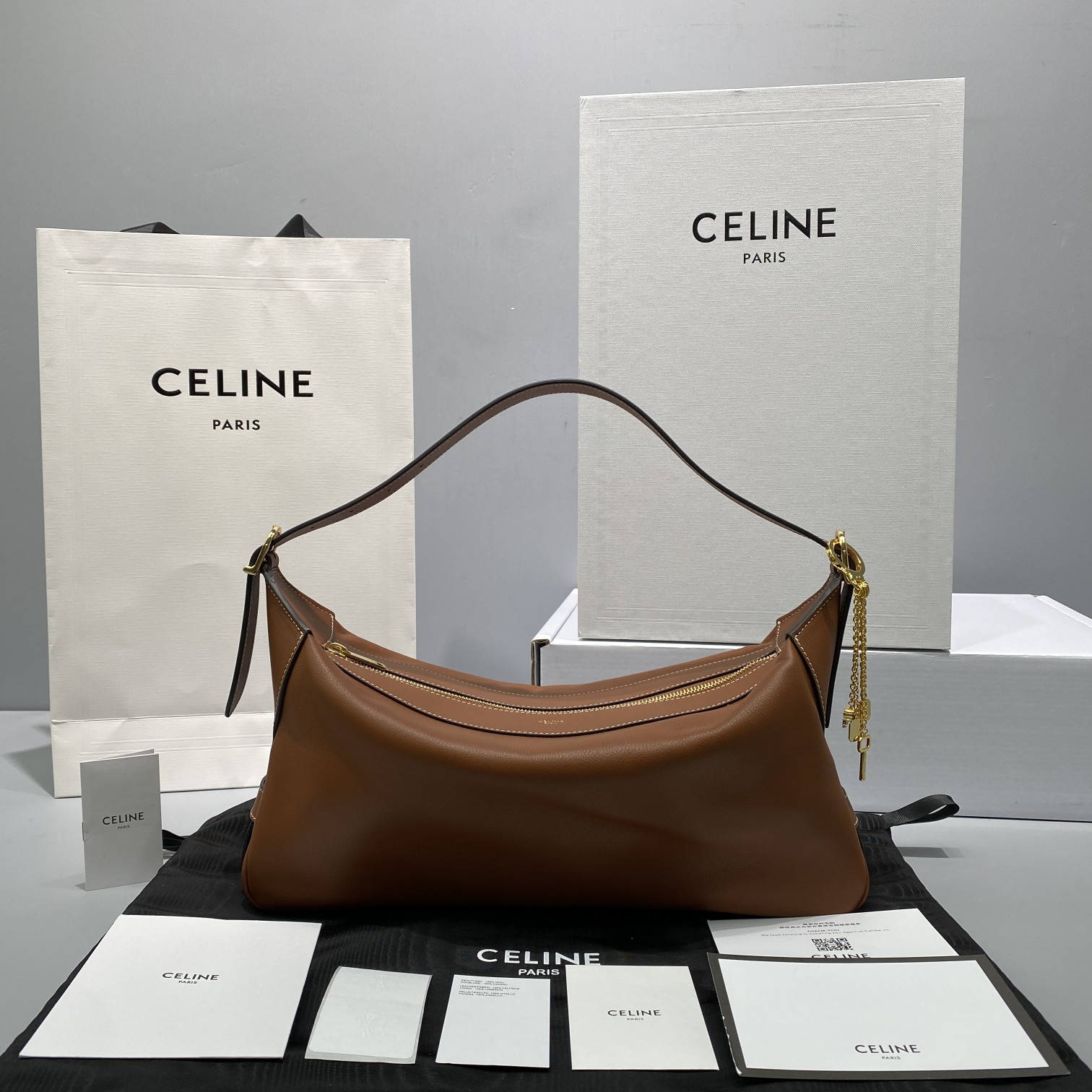Celine Medium Romy In Supple Brown For Women 13in/34cm 197443DPJ.04LU - Soul Replicas
