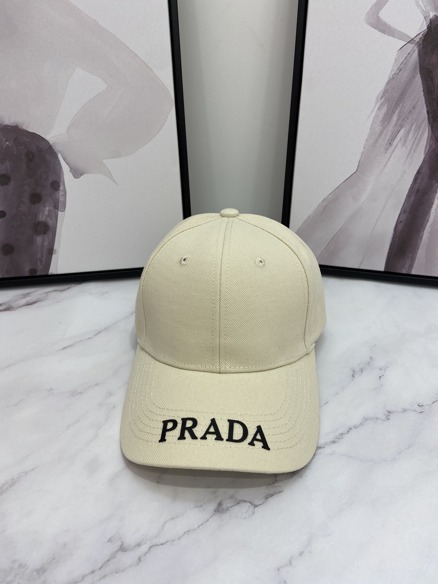 Prada Drill Baseball Cap Beige Prada Cap - Soul Replicas