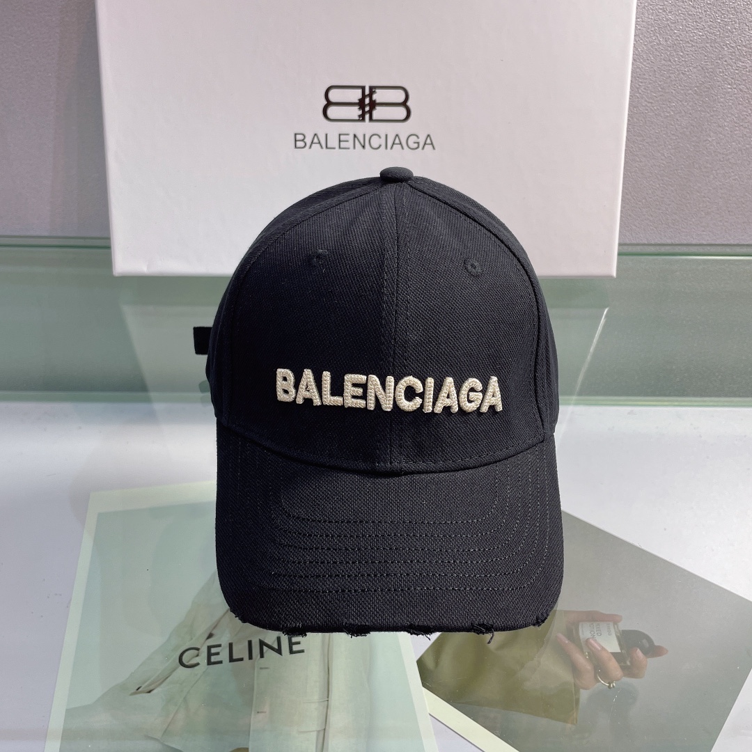Balenciaga Logo Front Cap In Black - Soul Replicas