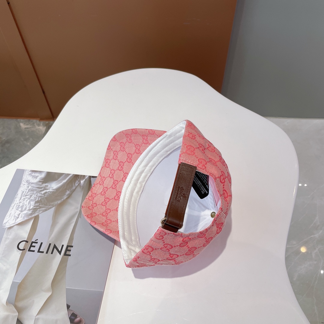 Gucci Canvas Baseball Hat With Horsebit Pink Gucci Hat - Soul Replicas