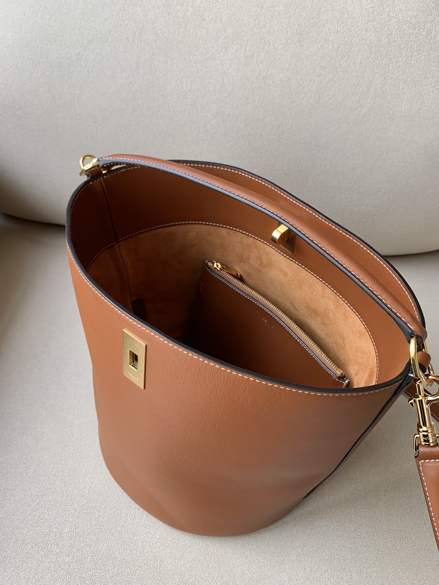 Celine Bucket 16 Bag Brown For Women 10in/25cm  195573CR4.04LU - Soul Replicas