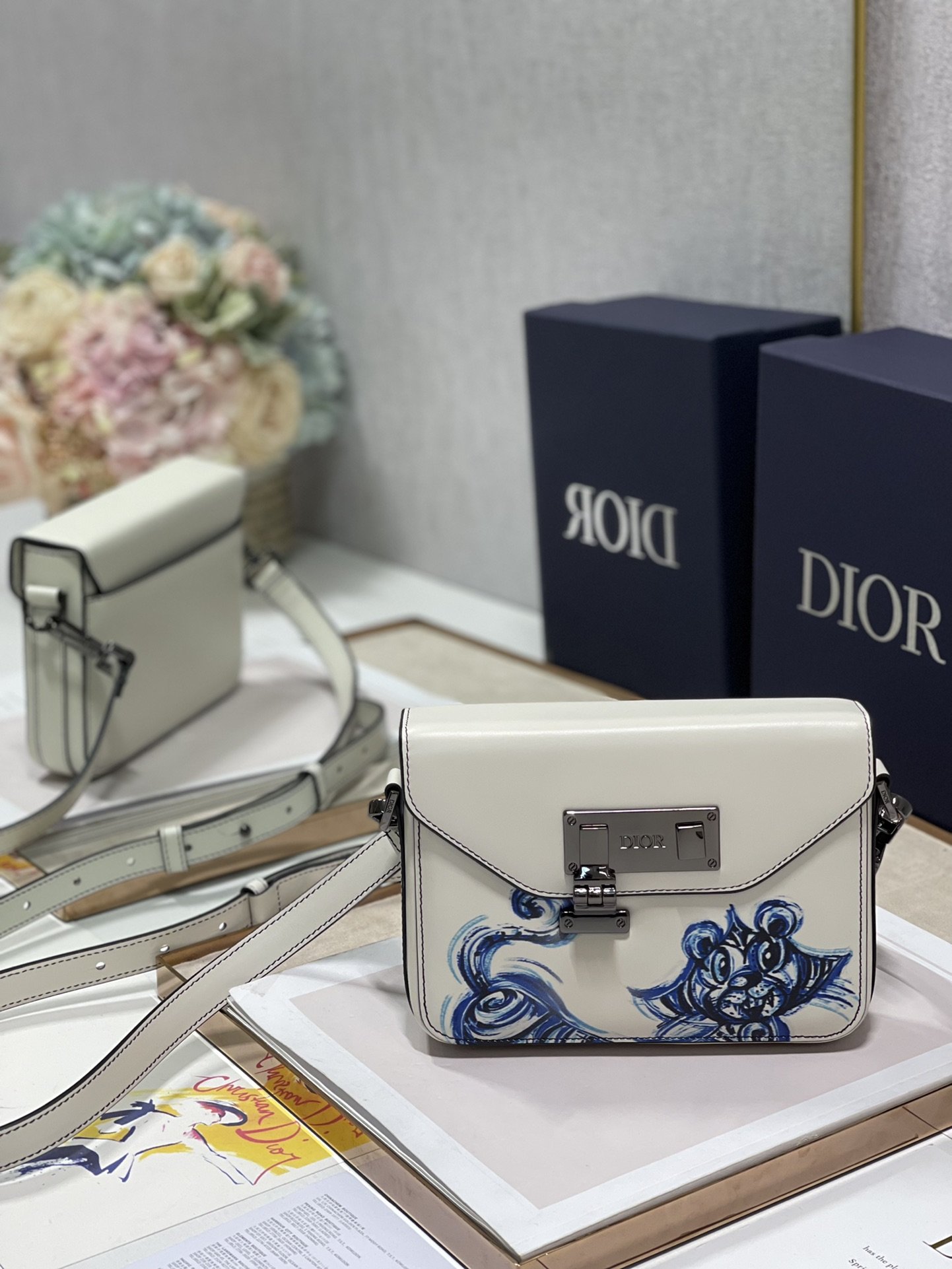 Christian Dior Lock Handbag White For Women 7.5in/19cm CD - Soul Replicas