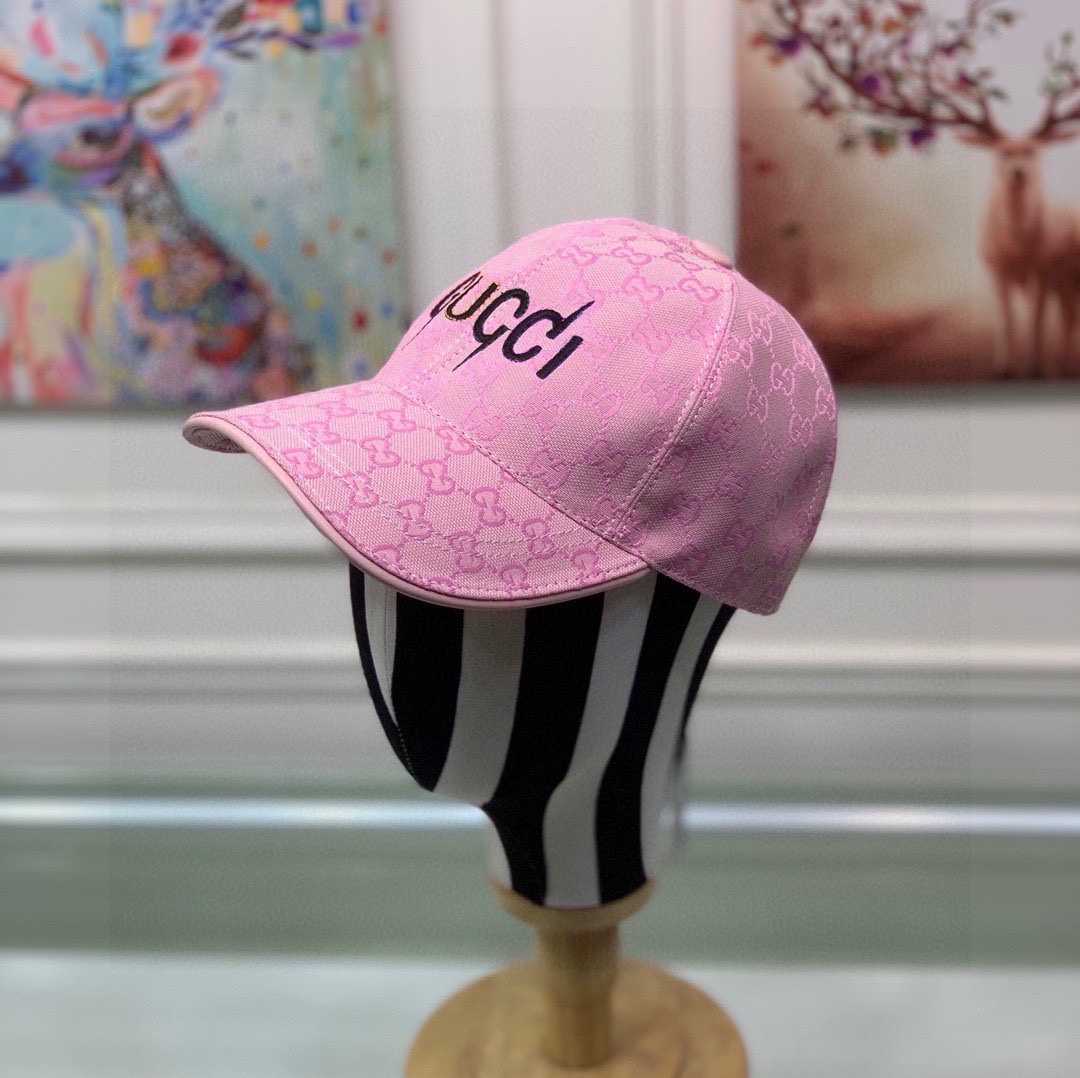 Gucci Canvas Baseball Hat Pink Gucci Hat - Soul Replicas