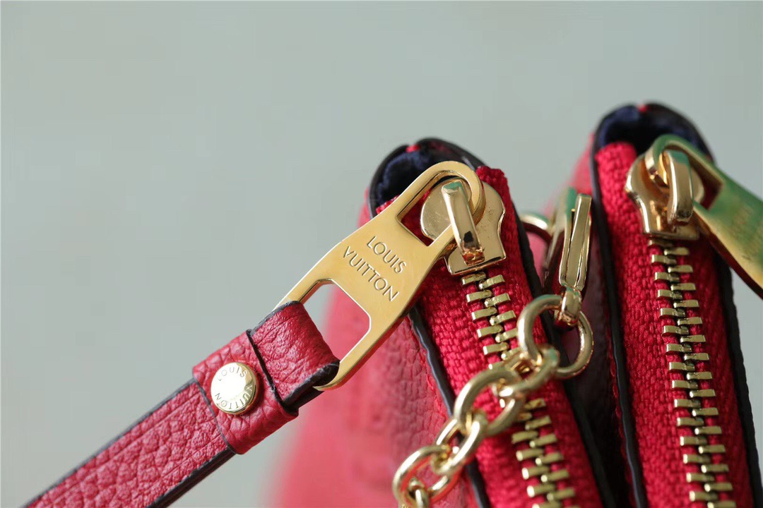 Louis Vuitton Double Zip Pochette Monogram Empreinte Red For Women. Women-s Handbags. Shoulder and Crossbody Bags 7.9in/20cm LV - Soul Replicas