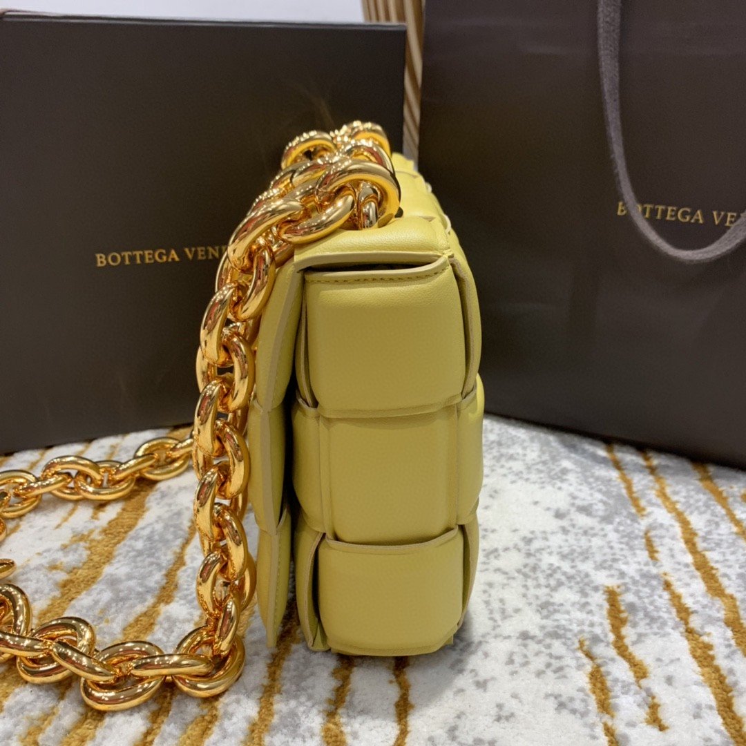 Bottega Veneta Chain Cassette Bag For Women 10.2in/26cm In Yellow - Soul Replicas