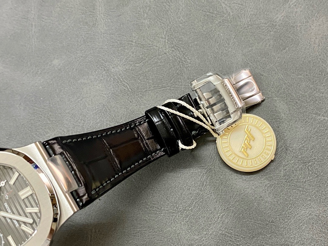 Patek Philippe Best Replica Watch Nautilus 5712 Gray Dial Leather Strap PPF 40mm - Soul Replicas