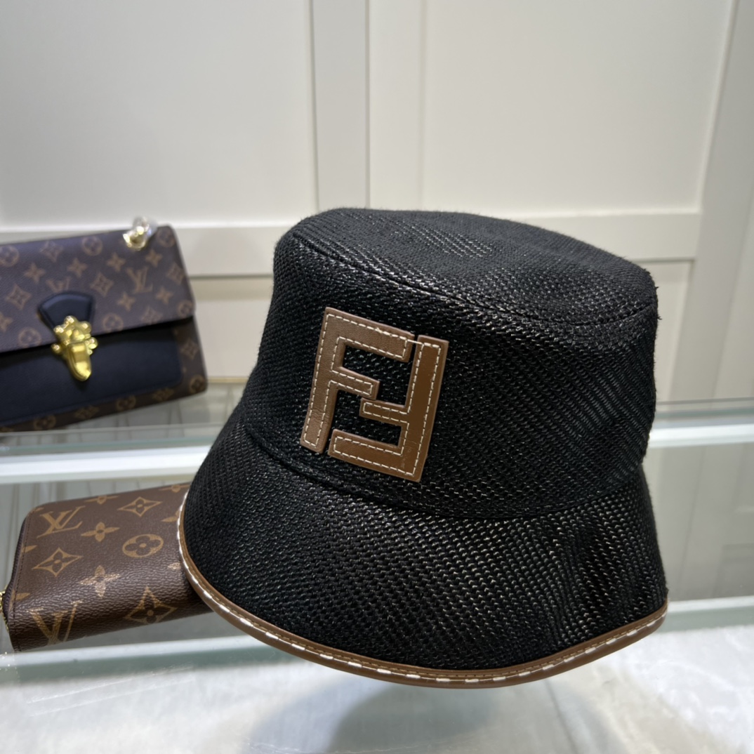 Fendi Denim Bucket Hat Black Fendi Hat - Soul Replicas