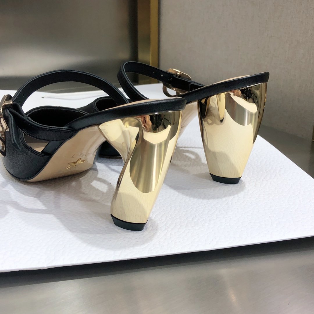 Christian Dior Rhodes Heeled Mule Black For Women CD - Soul Replicas