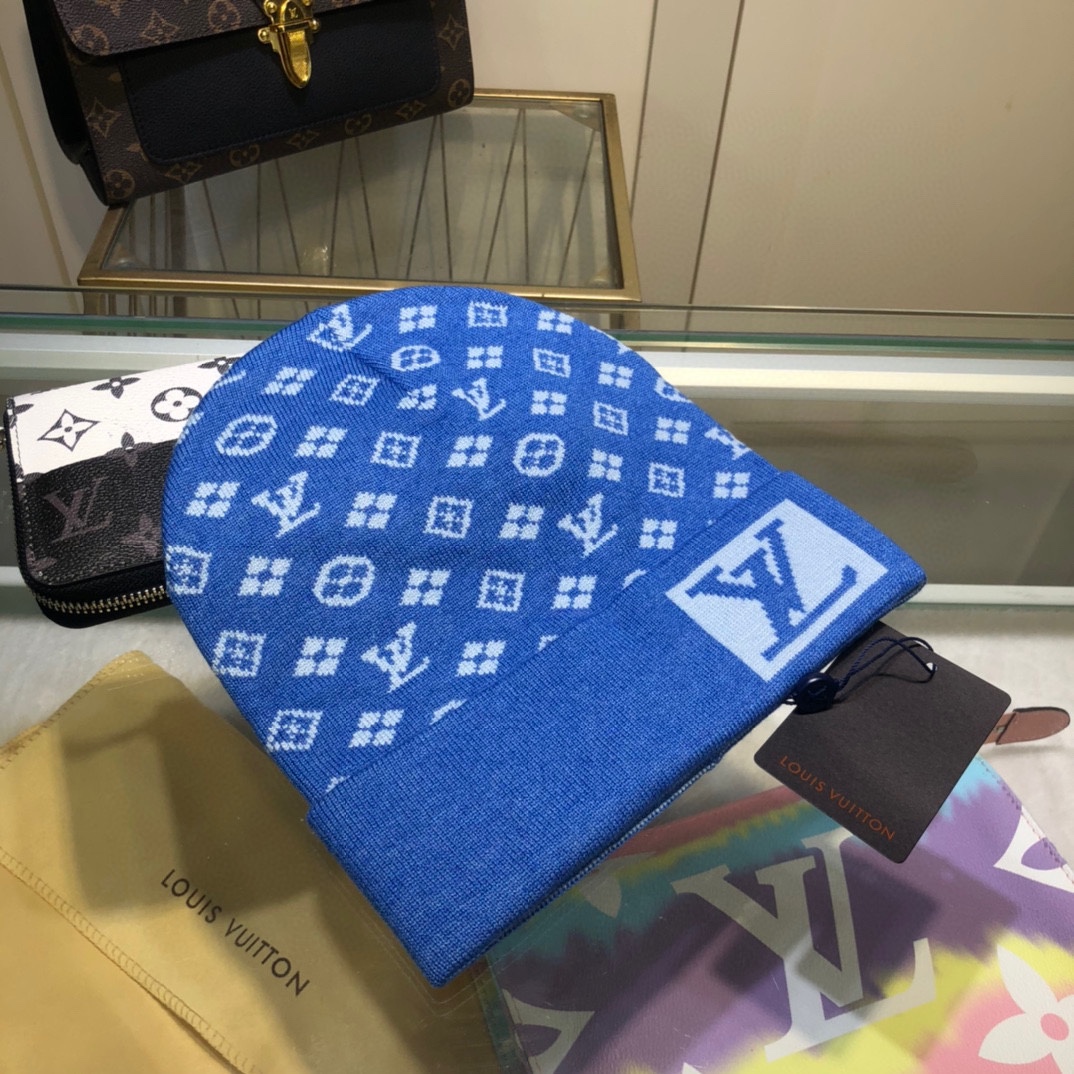 Louis Vuitton Beanie In Blue LV Headwear - Soul Replicas