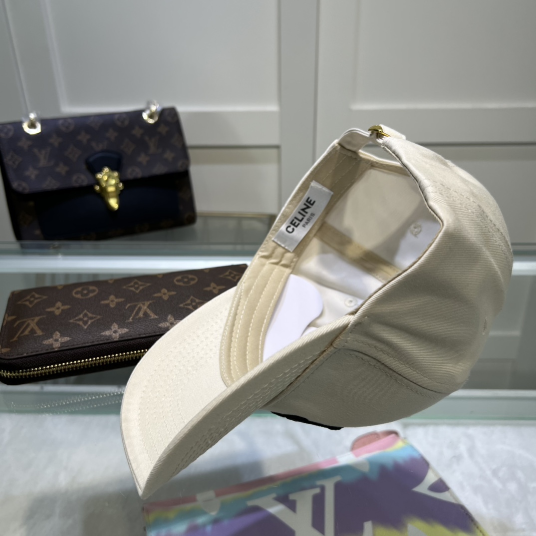 Celine Triomphe Baseball Cap White Celine Cap - Soul Replicas