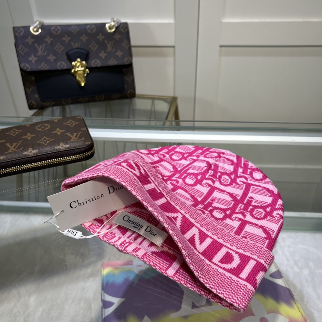 Dior Pompom Beanie In Pink - Soul Replicas