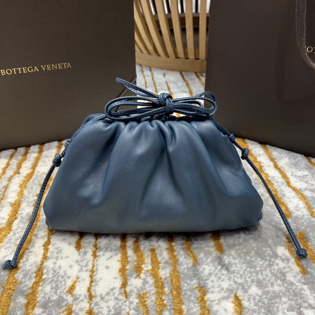 Bottega Veneta Mini Pouch For Women 8.6in/22cm In Blue - Soul Replicas