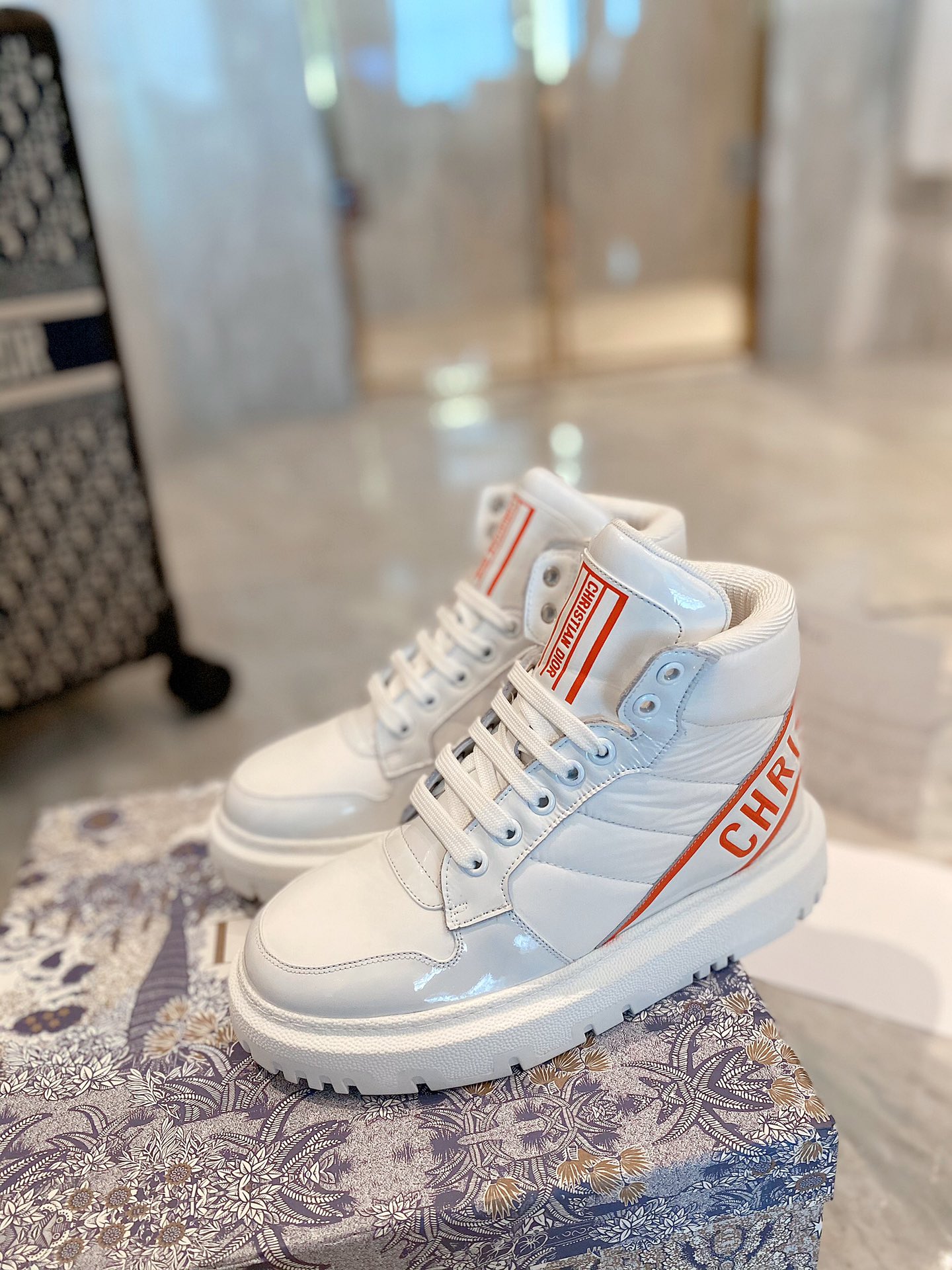 Christian Dior D-Player Patent-Trim White/Red For Women CD - Soul Replicas