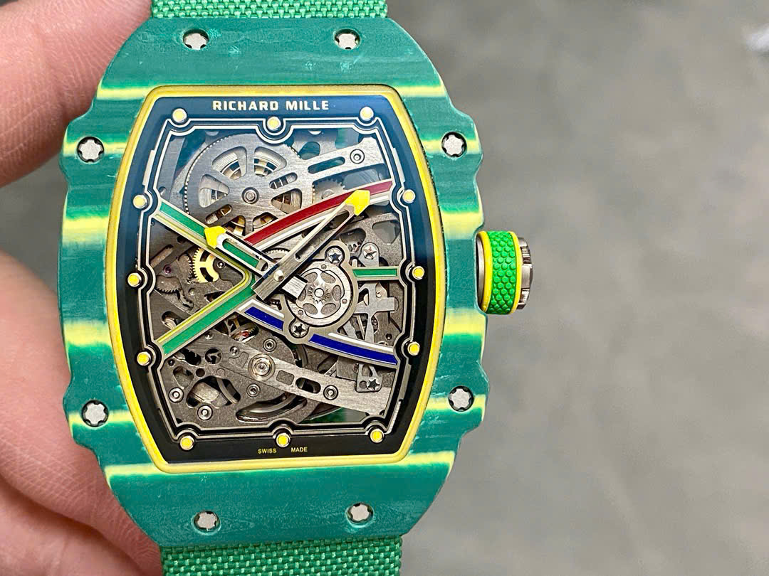 Richard Mille RM67-02 Case Green Carbon Refined Super Light 37 Grams 38.7×47.52mm - Soul Replicas