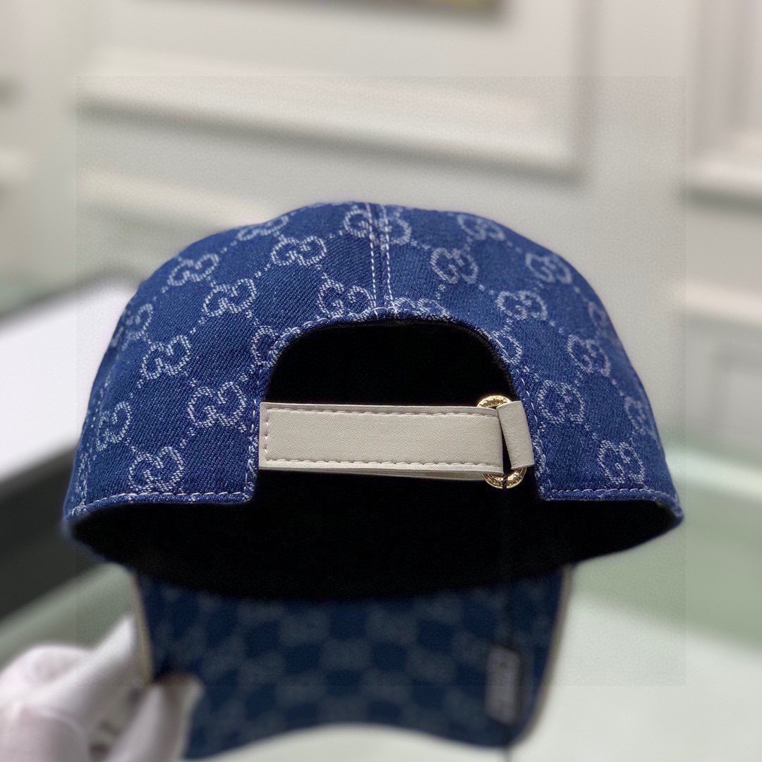 Gucci Denim Baseball Hat Blue Gucci Hat - Soul Replicas
