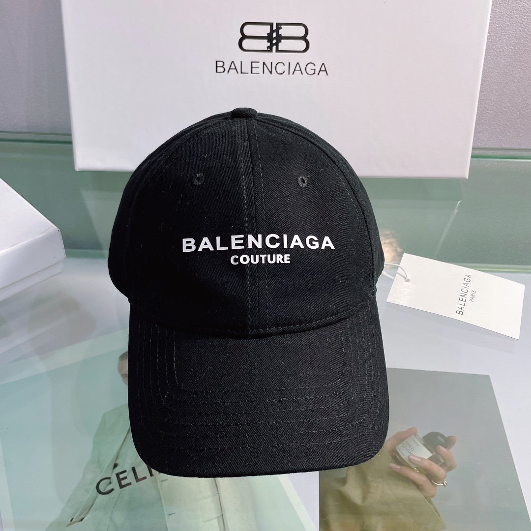 Balenciaga Logo Cap In Black - Soul Replicas