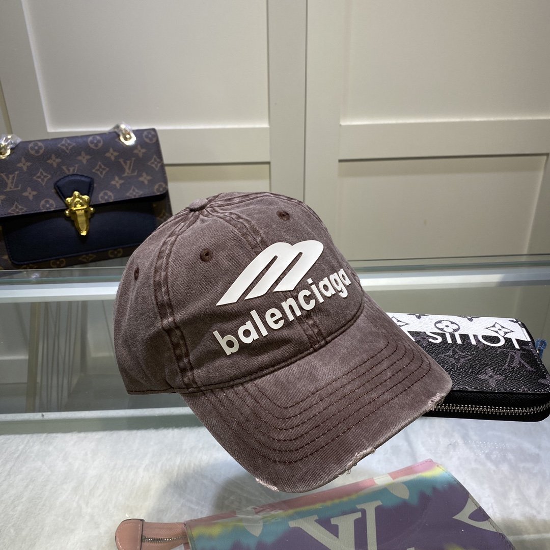 Balenciaga Political Campaign Destroyed Cap In Dark Brown - Soul Replicas