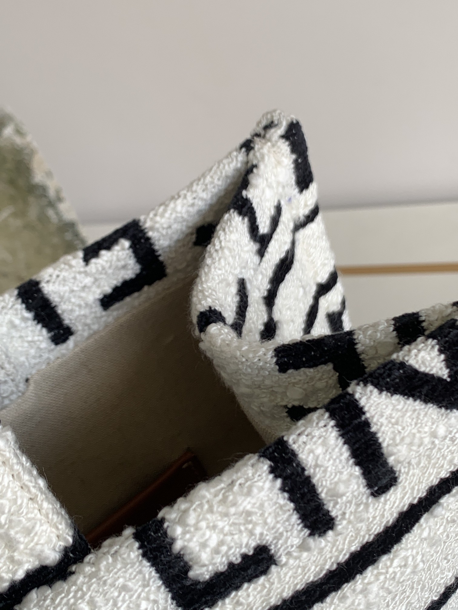 Celine Large Cabas Thais In Textile With Celine All-Over White / Black For Women 16in/41cm - Soul Replicas