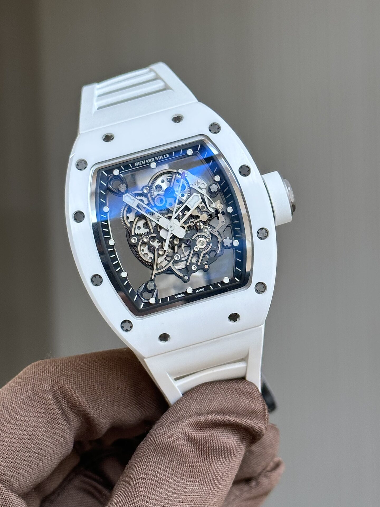 Richard Mille RM055 Bubba Watson Replica Watch Ceramic White Black Dial BBR Factory 45mm - Soul Replicas