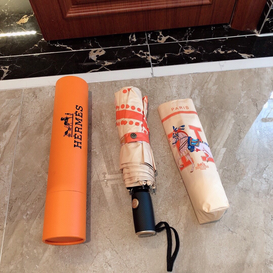 Hermes Pluie De H Folding Umbrella Beige - Soul Replicas