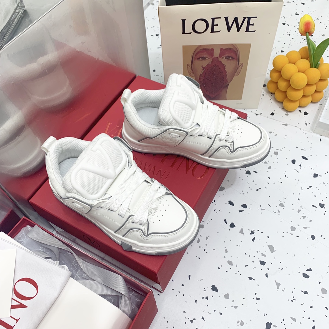 Valentino Garavani Open Skate Sneakers With Patent Band White For Women WS0FB1DXI - Soul Replicas