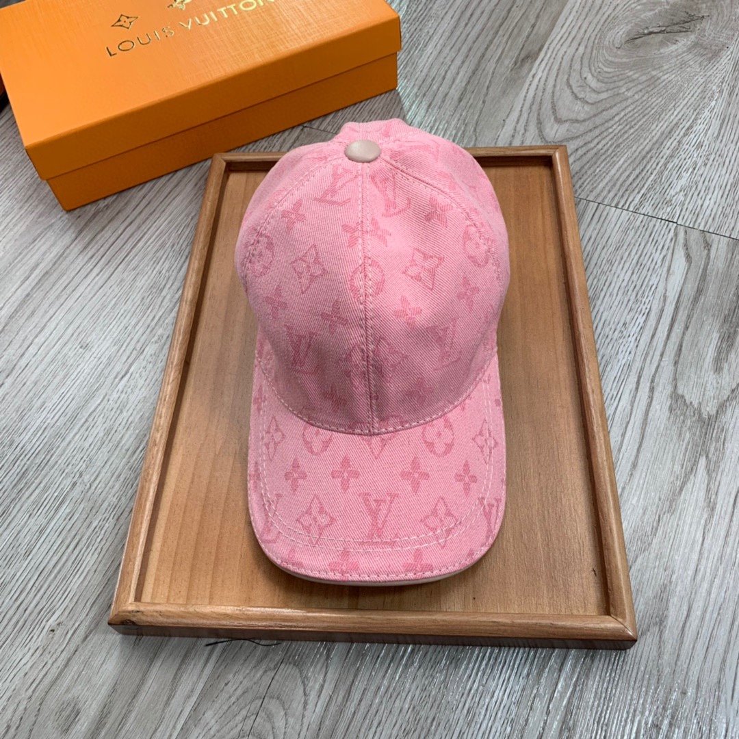 Louis Vuitton Monogram Jacquard Denim Cap Pink LV Cap - Soul Replicas