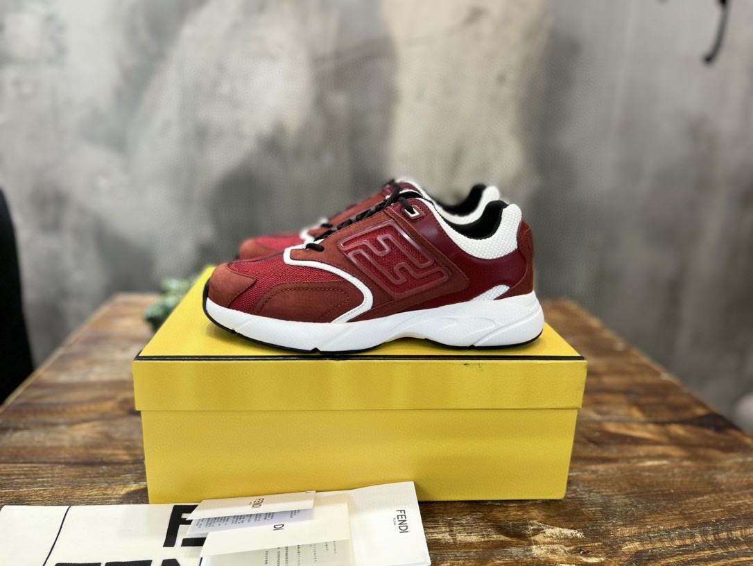Fendi Nubuck Faster Red For Women - Soul Replicas