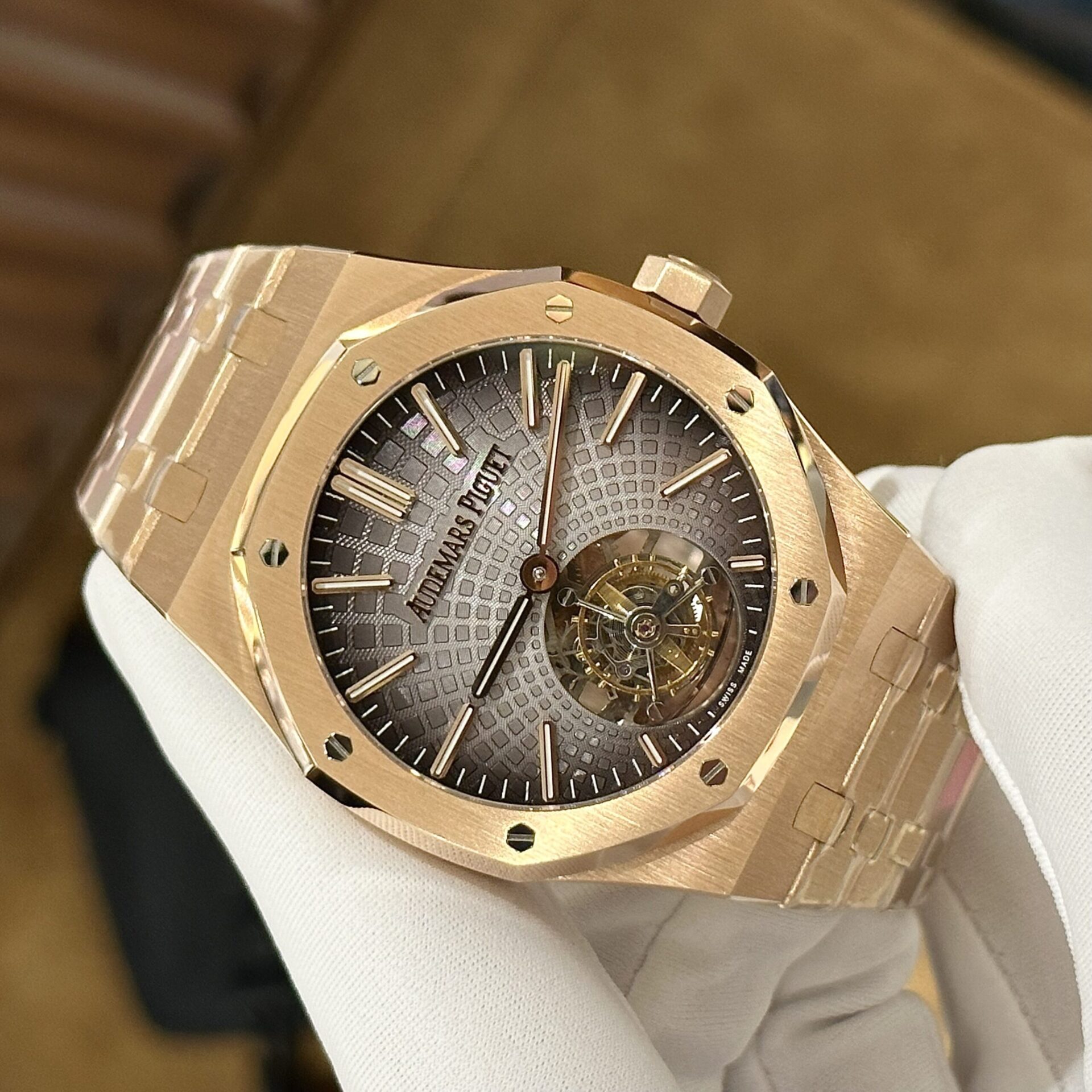 Audemars Piguet Best Replica Watch Royal Oak Tourbillon Rose Gold 41mm - Soul Replicas