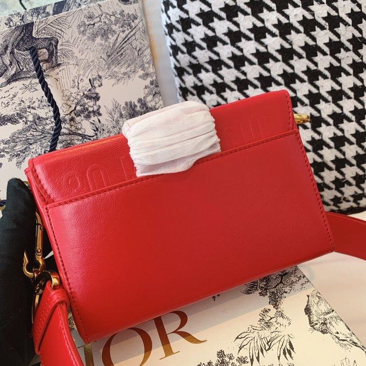 Christian Dior Mini 30 Montaigne Bag Gold Toned Hardware Red For Women 18cm/7in CD - Soul Replicas