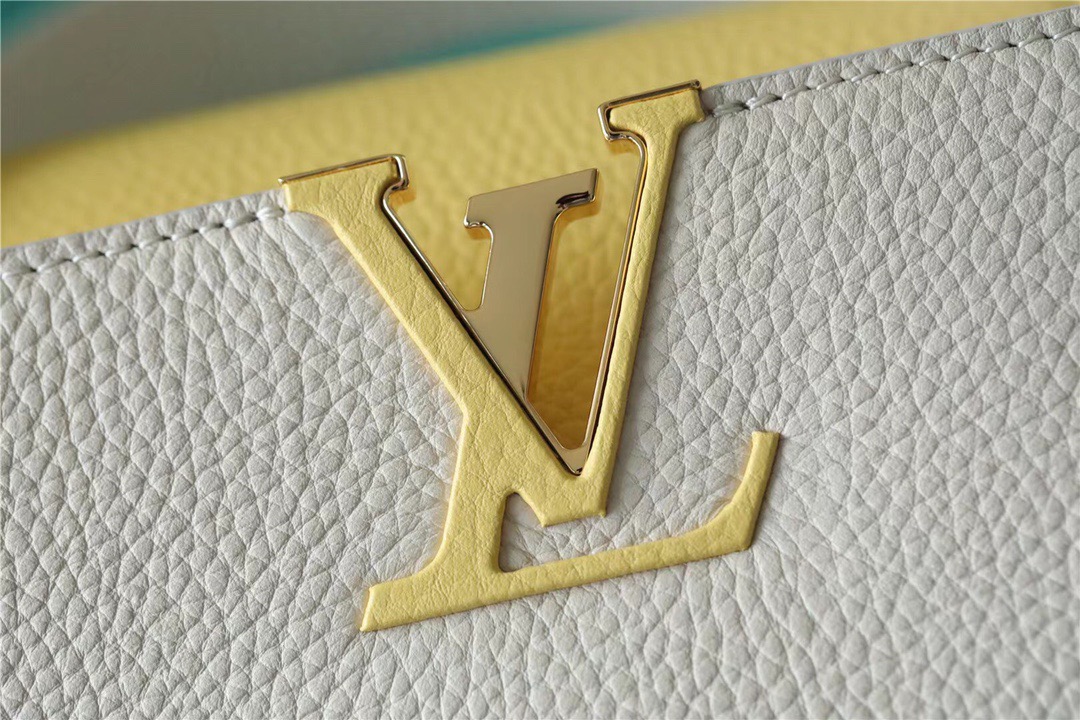 Louis Vuitton Capucines MM Taurillon Creme Beige/ Plume Yellow Berlingot For Women. Women's Bags. Shoulder And Crossbody Bags 12.4in/31.5cm LV M59883 - Soul Replicas