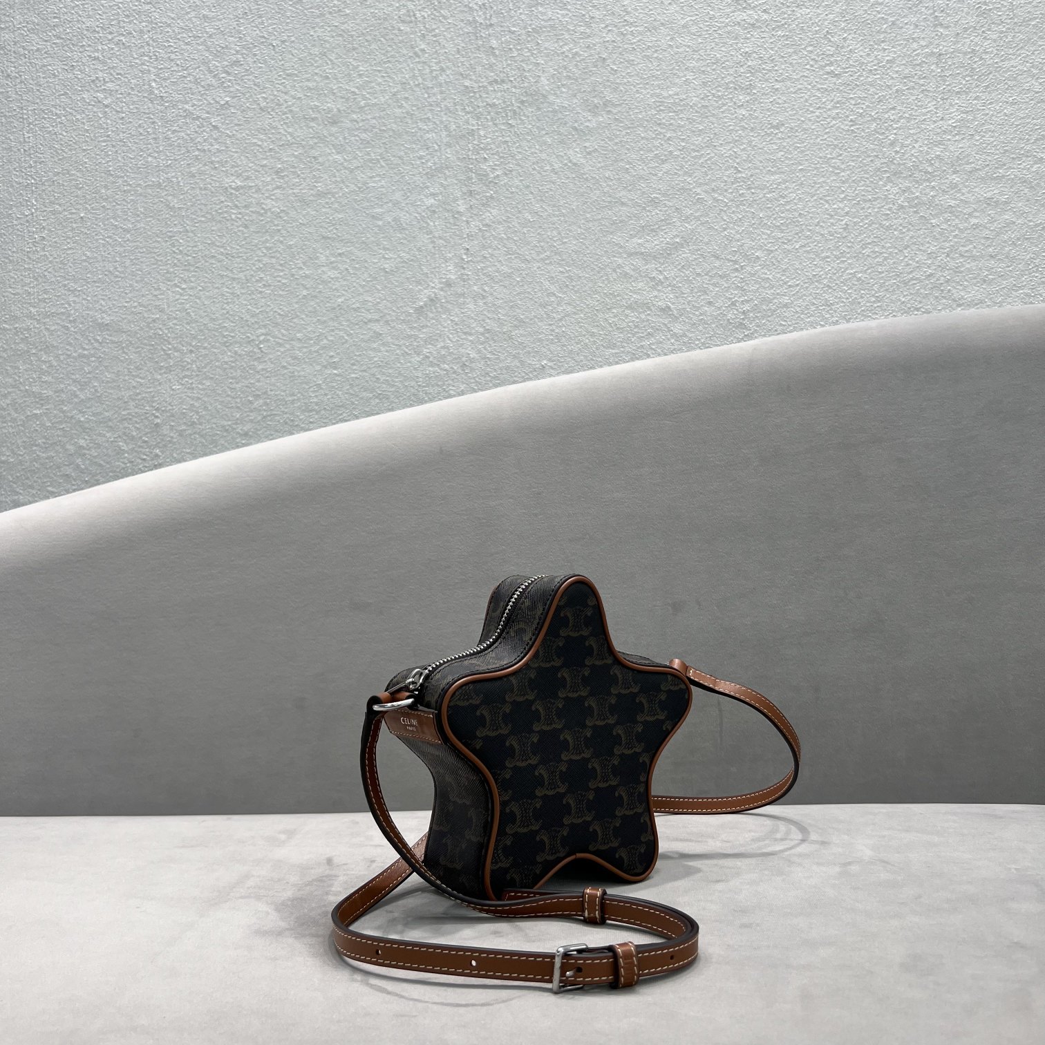 Celine Small Etoile In Triomphe Canvas Brown For Women 7in/18cm 198762BZJ.04LI - Soul Replicas