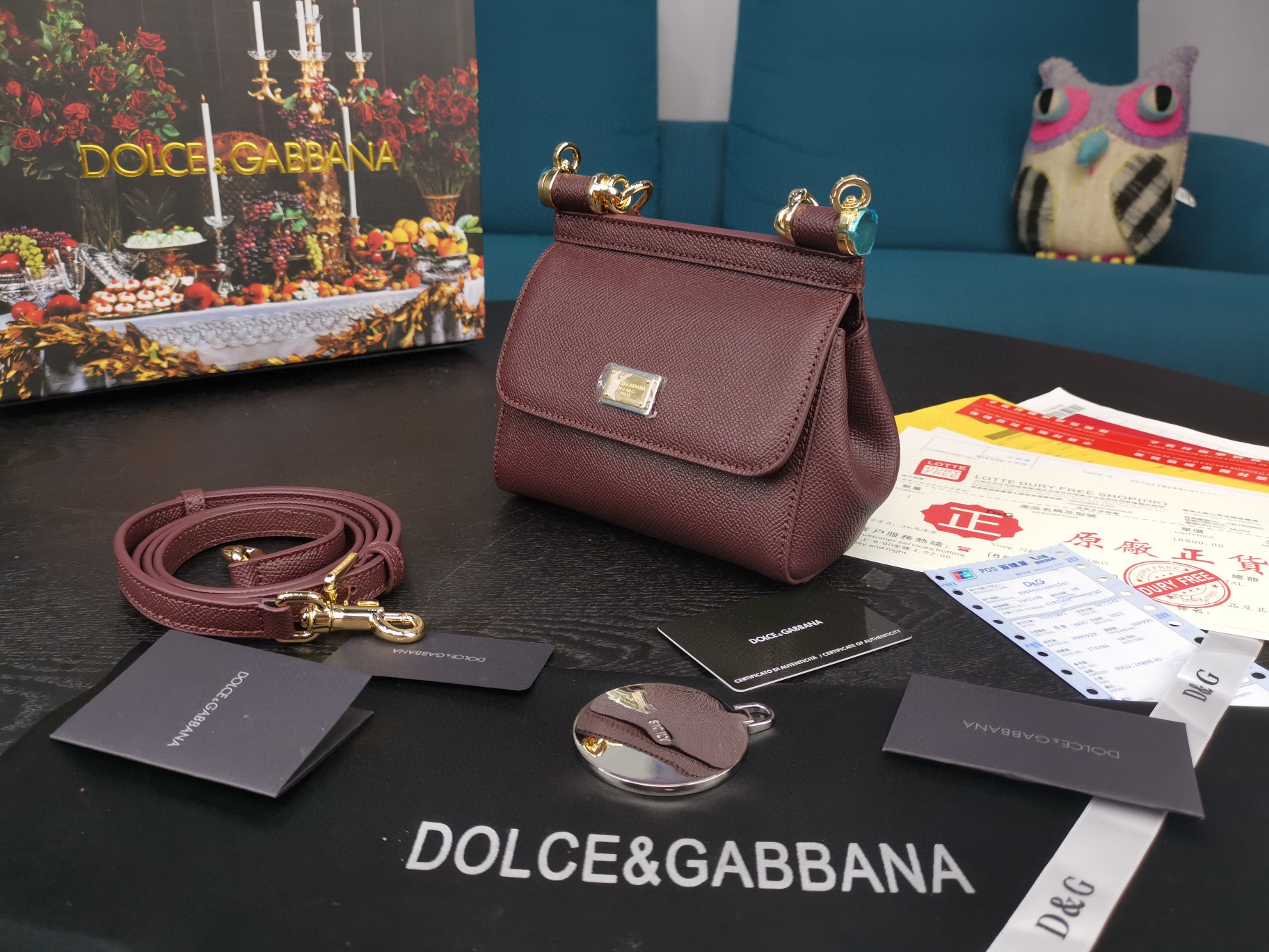 Dolce & Gabbana Small Sicily Bag In Dauphine Burgundy For Women 7.5in/19cm DG - Soul Replicas