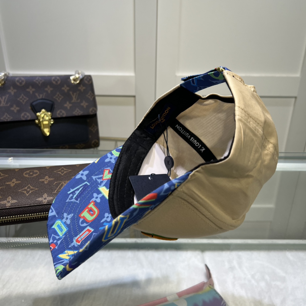 Louis Vuitton Embroidered Logo Baseball Cap Cream LV Cap - Soul Replicas