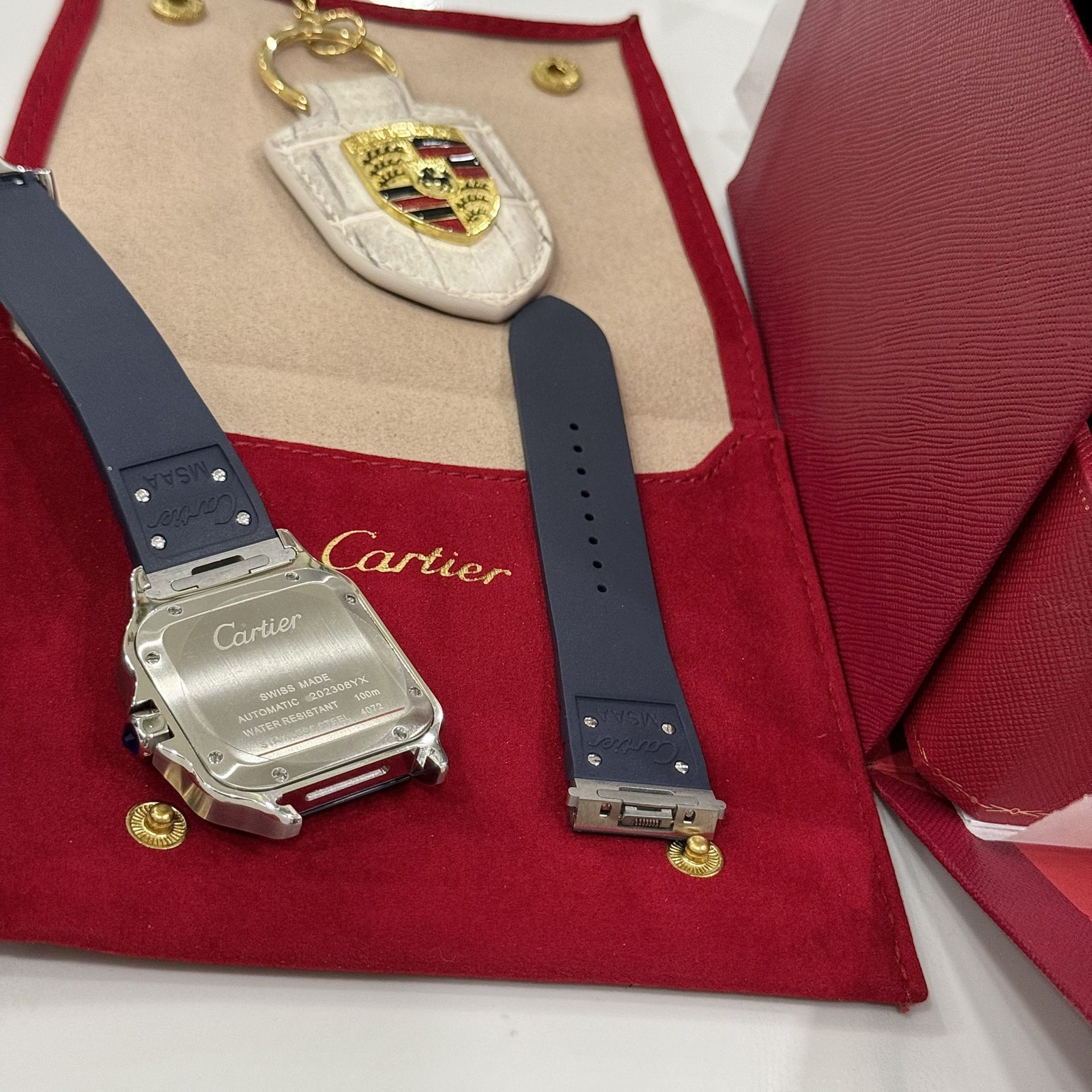 Cartier Replica Watch Santos White Dial Rubber Strap BV Factory 39.8mm - Soul Replicas